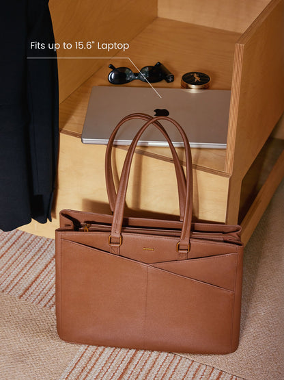Elevate Top-Grain Leather Tote--100% Cowhide