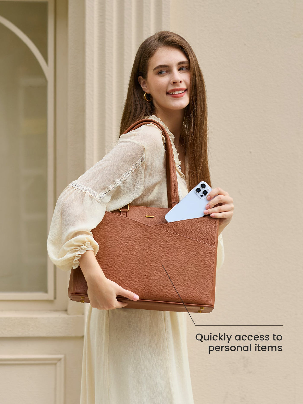 Elevate Top-Grain Leather Tote--100% Cowhide