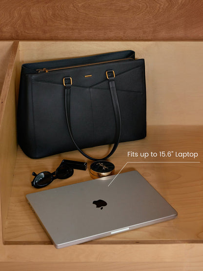 Elevate Top-Grain Leather Tote--100% Cowhide