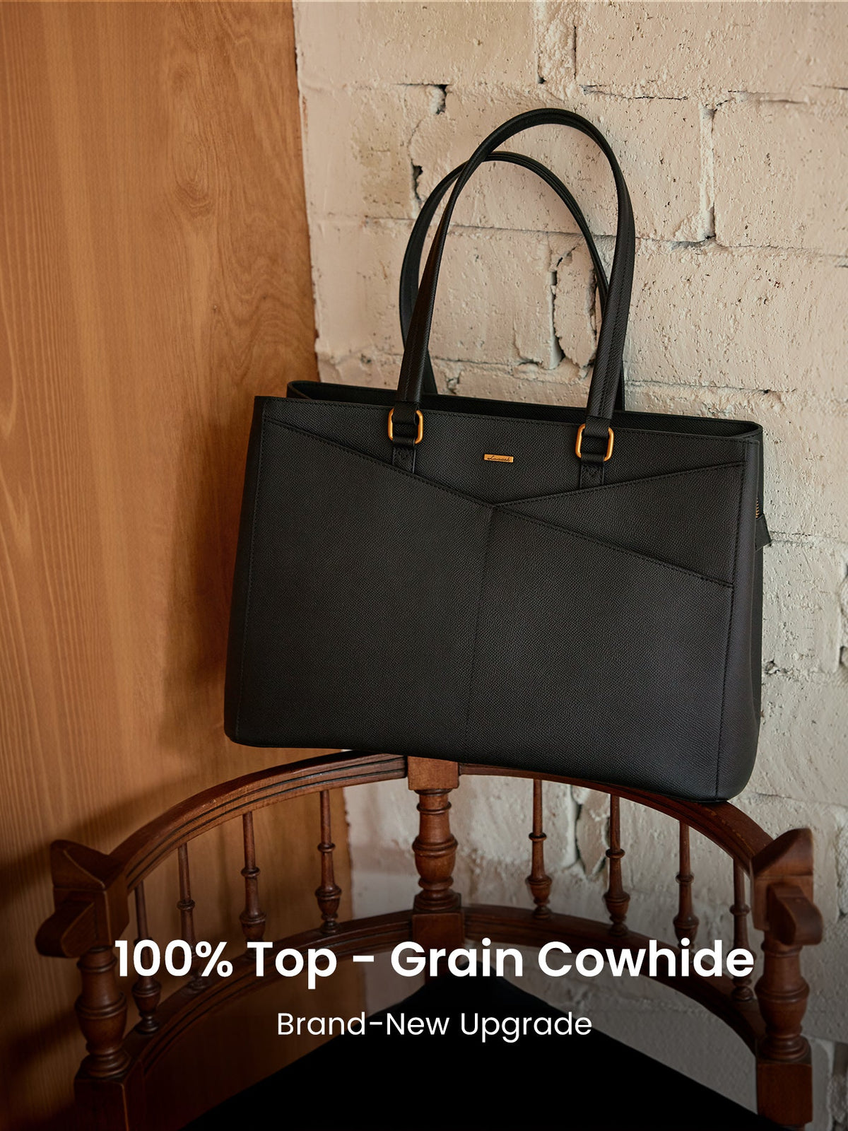 Elevate Top-Grain Leather Tote--100% Cowhide