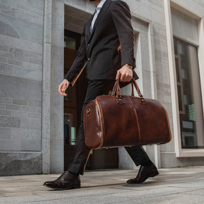 Leather Garment Duffel Bag