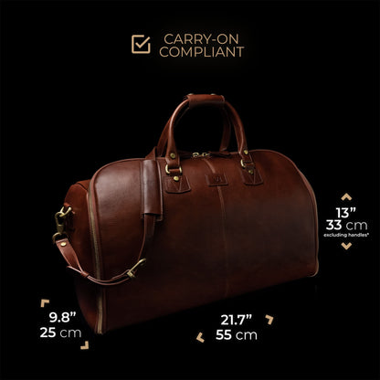 Leather Garment Duffel Bag