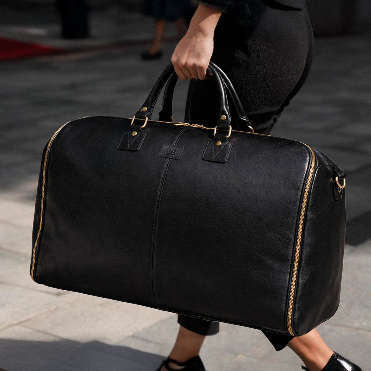 Women’s Leather Garment Weekender Bag