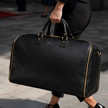 Women’s Leather Garment Weekender Bag