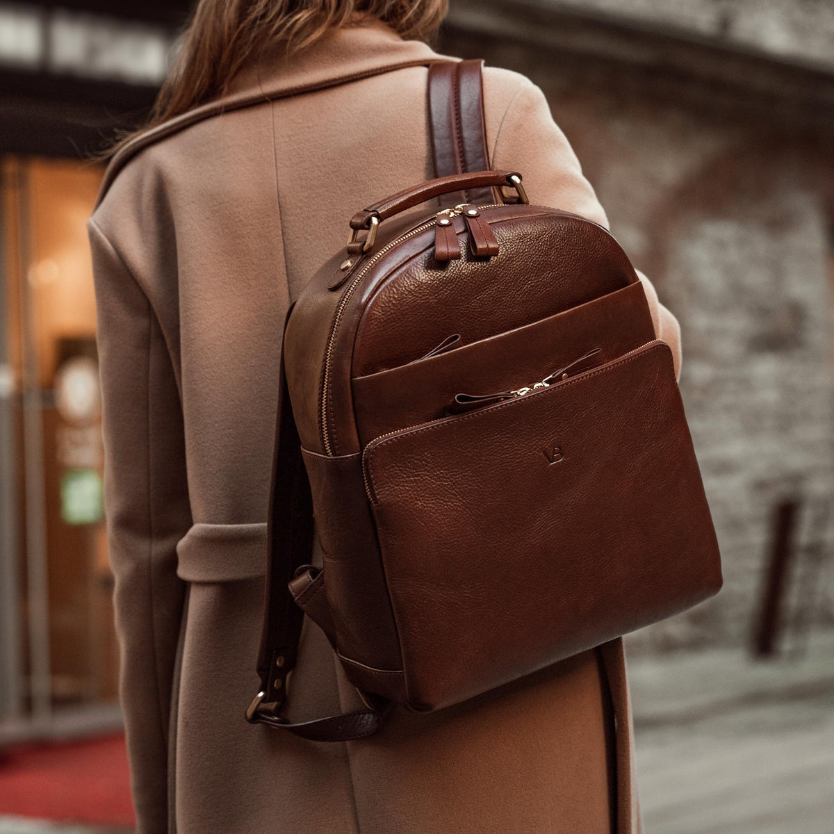 Liberty – Elegant Full-Grain Leather Backpack for Women
